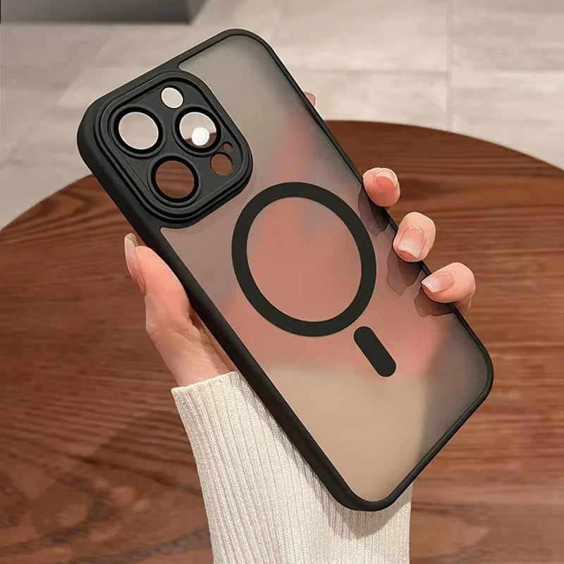 Luxury Magnetic Matte iPhone Case with Lens Protection