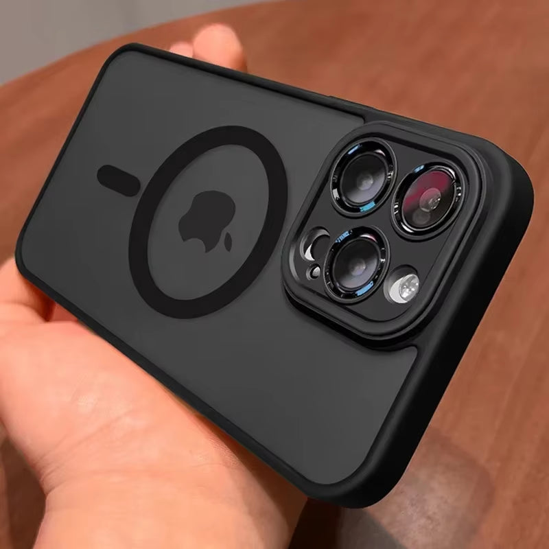 Luxury Magnetic Matte iPhone Case with Lens Protection