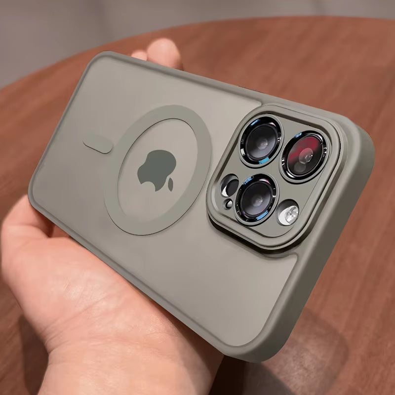 Luxury Magnetic Matte iPhone Case with Lens Protection