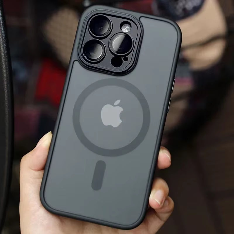 Luxury Magnetic Matte iPhone Case with Lens Protection