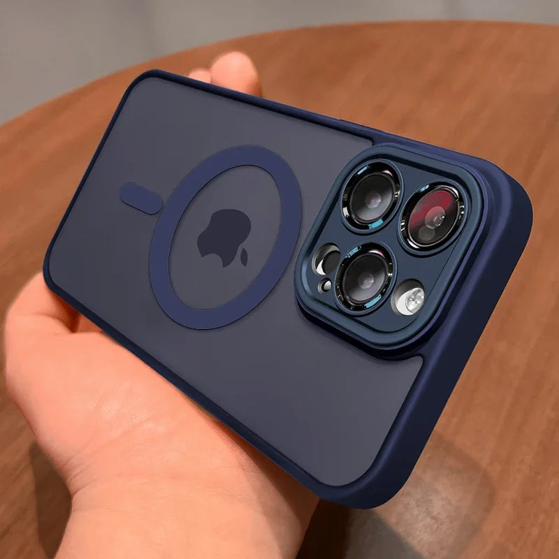 Luxury Magnetic Matte iPhone Case with Lens Protection
