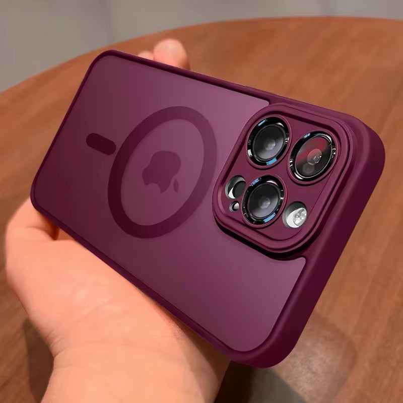 Luxury Magnetic Matte iPhone Case with Lens Protection