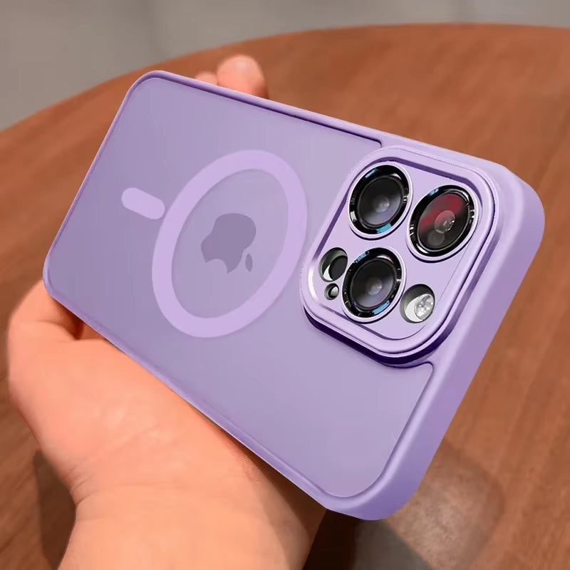 Luxury Magnetic Matte iPhone Case with Lens Protection