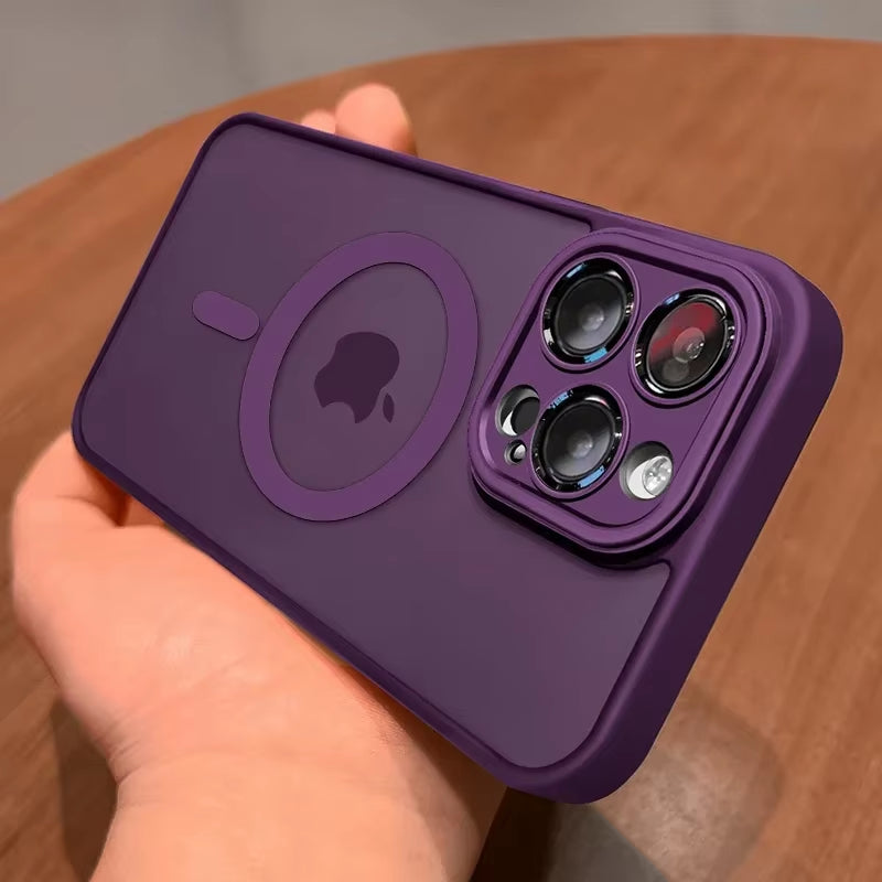 Luxury Magnetic Matte iPhone Case with Lens Protection