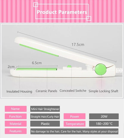 Portable Mini Hair Straightener & Curler