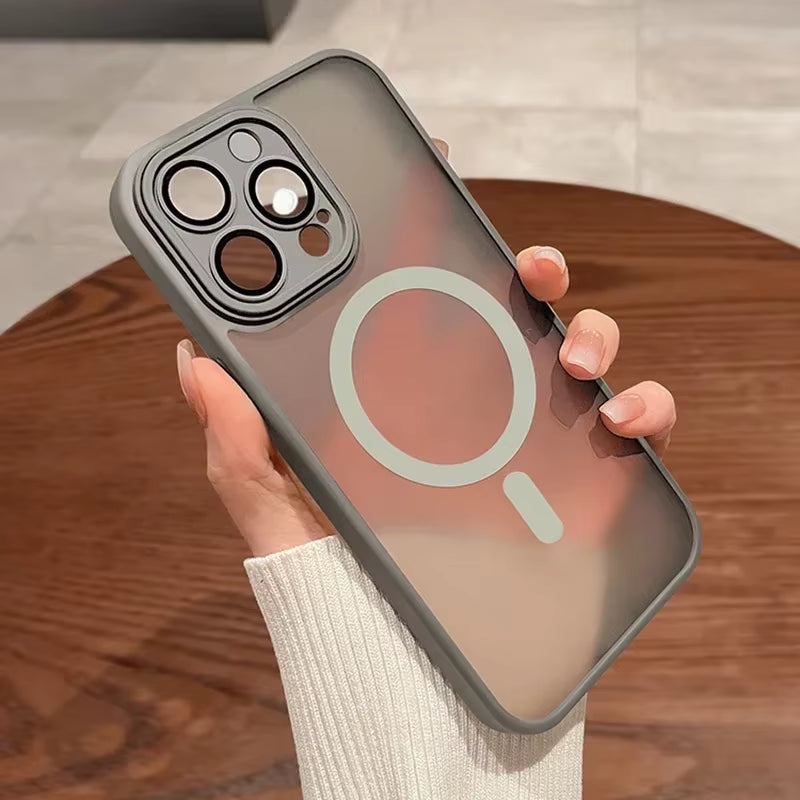 Luxury Magnetic Matte iPhone Case with Lens Protection