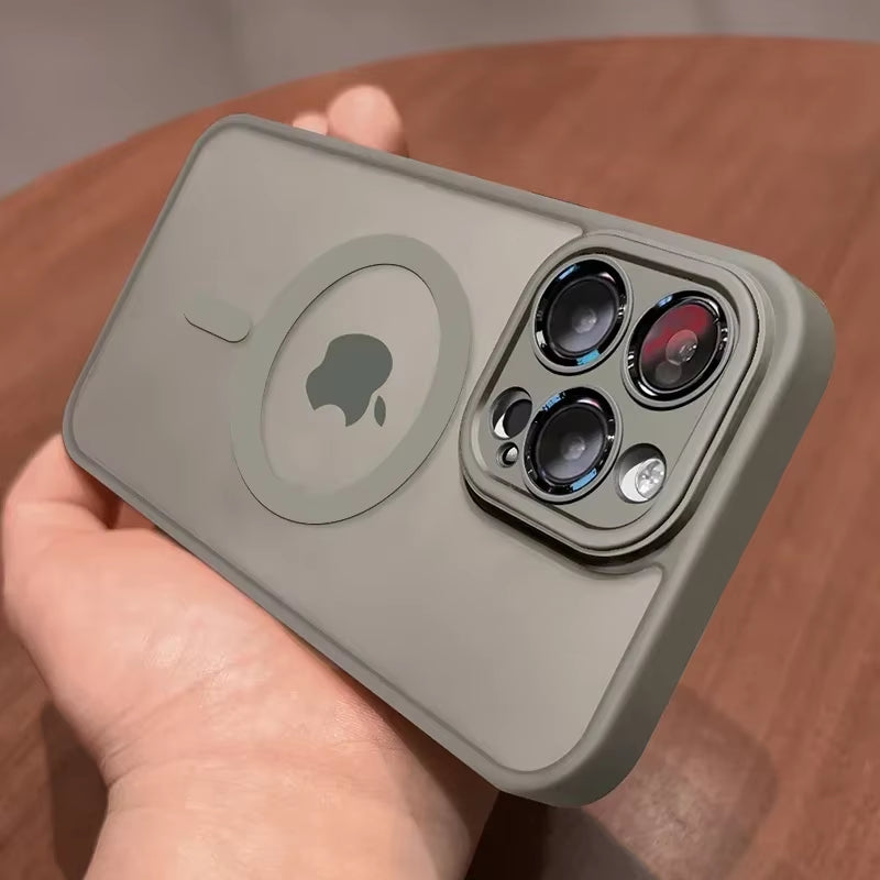 Luxury Magnetic Matte iPhone Case with Lens Protection
